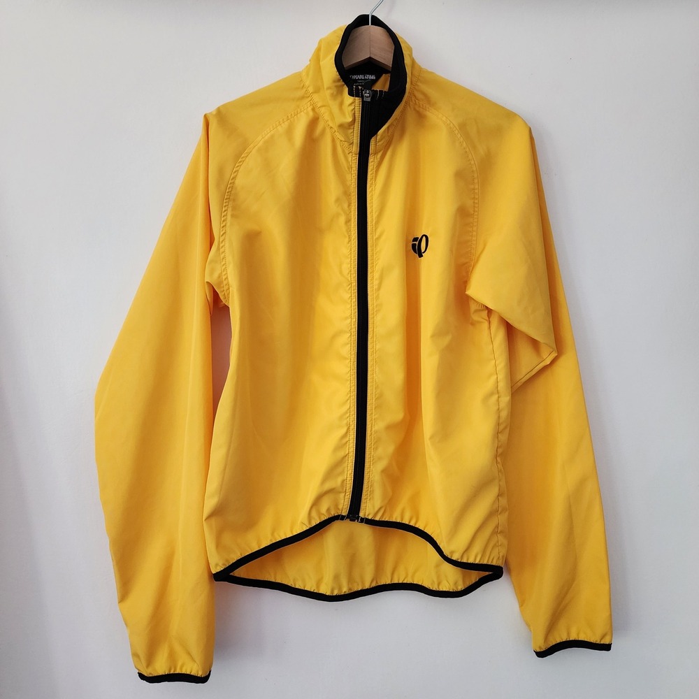 Pearl Izumi yellow full zip cycling athletic bicycle jacket mens size S